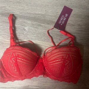 Adore Me Vibrant Red Lace Bra